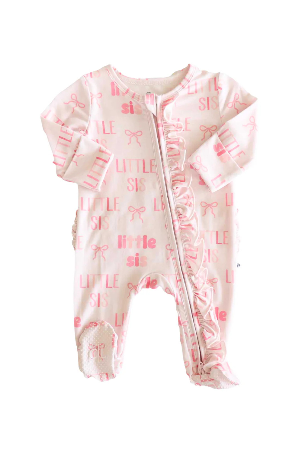 Ruffle Zipper Footie | Little Sis | Caden Lane