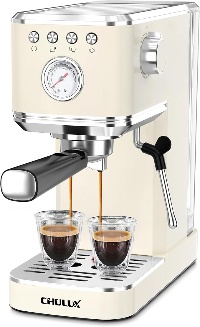 CHULUX Slim Espresso Machine with Milk Frother Steam Wand, 20 Bar Professional Italian Pump Espre... | Amazon (US)