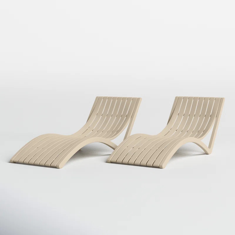Farrah 28'' Outdoor Chaise Lounge (Set of 2) | Wayfair North America