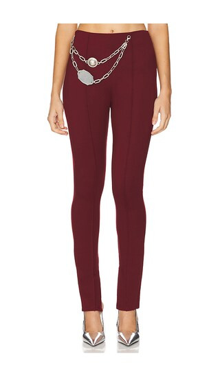 Chain Plate Belt Legging in Burgundy | Revolve Clothing (Global)