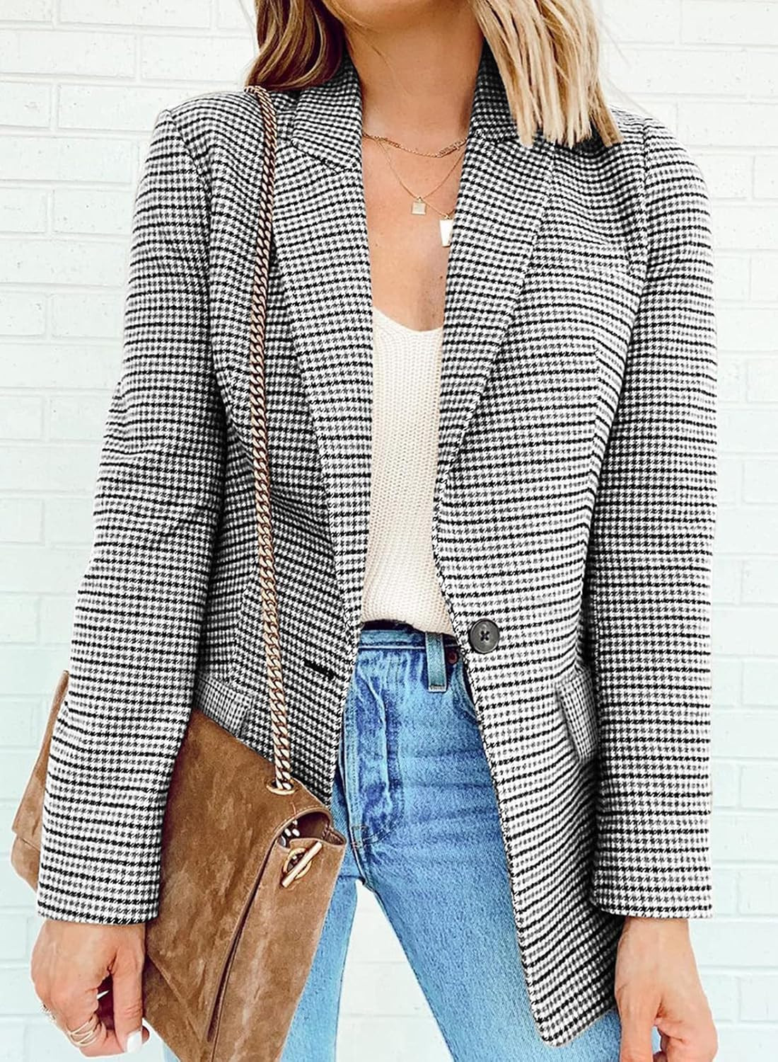 Sidefeel Women Casual Blazers Open Front 3/4 Sleeve Ruched Cardigan Work Office Suit Jacket | Amazon (US)