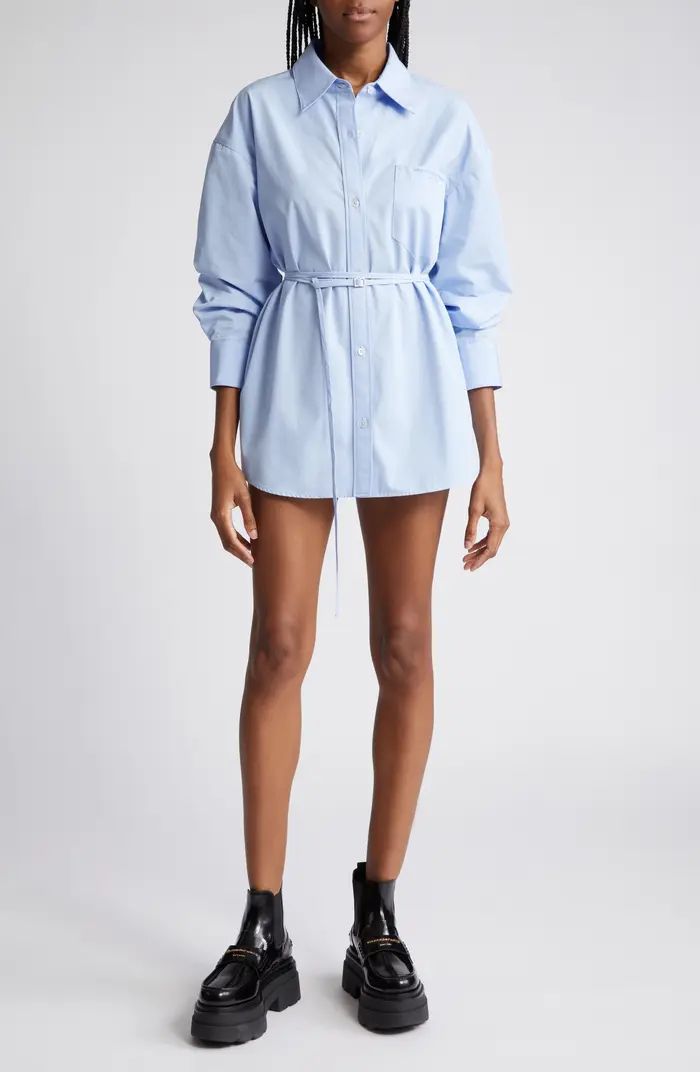 Long Sleeve Cotton Mini Shirtdress | Nordstrom