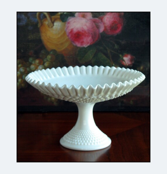 SALE/ Easter Egg Display / Extra Large Fenton Milk Glass Dessert Server/Fruit Bowl/Wedding Center... | Etsy (US)