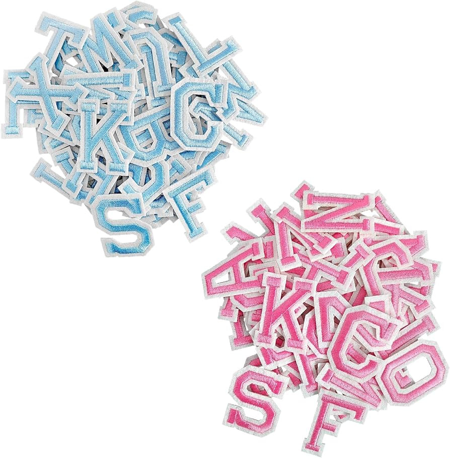 104Pcs Iron on Letter Patches, Letters A-Z Embroidered Applique Patches for Clothes, Skirts, Hats... | Amazon (US)