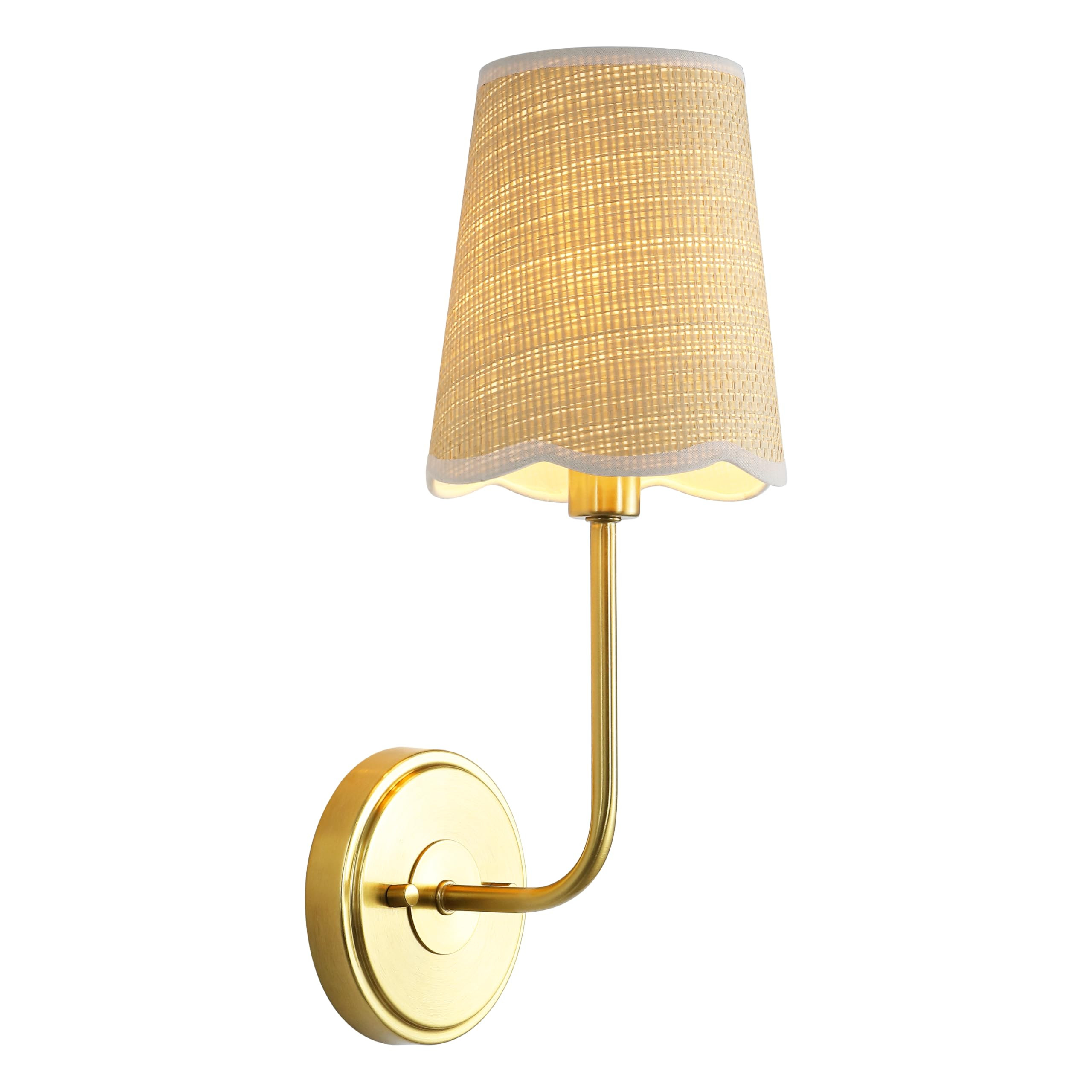 JONATHAN Y JYL1607A Lila 6" 1-Light Traditional Coastal Scalloped Fabric Shade/Metal LED Vanity L... | Amazon (US)