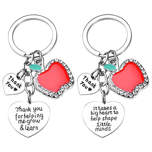 Inngeroo Teacher Appreciation Gifts in Bulk for Women, 2 PCS Apple Keychain for Teacher from Students, Graduation Thanksgiving Retired Gift, Birthday Christmas Stocking Stuffers for Professor Friend | Amazon (US)