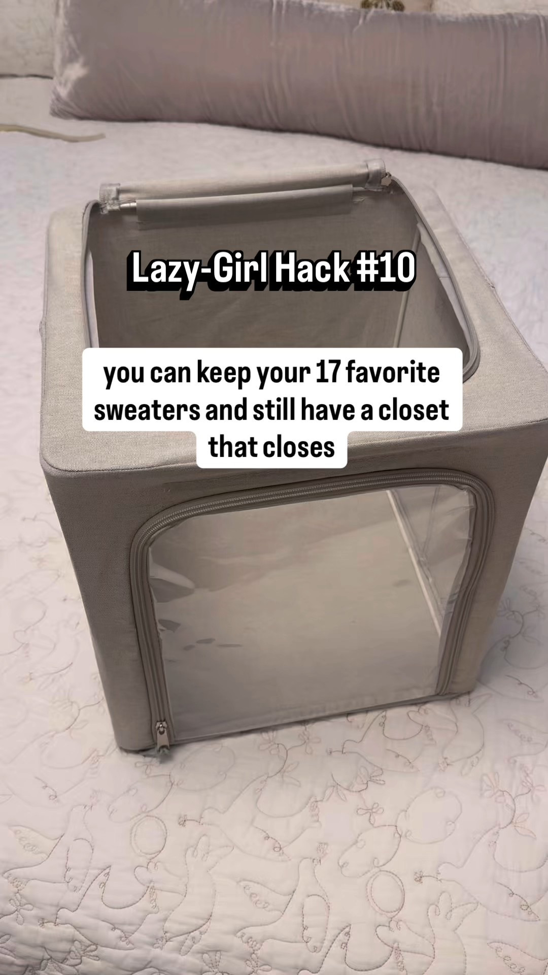 Don’t tell me to declutter my sweaters… Just show me how to store them smarter. If that’s you, I got you.

Here’s the fix:
Reconfigure the space, not the sweaters
Use clear and stackable sweater boxes like these in empty space. 
The result? You can keep everything visible without chaos and your doors close 🙌

A smarter setup that lets you keep what you love and still feel organized. @target

The ones here are from target and are size small. I have linked similar options from other retailers in case these sell out. 

#LTKootd #LTKgrwm #LTKHome
