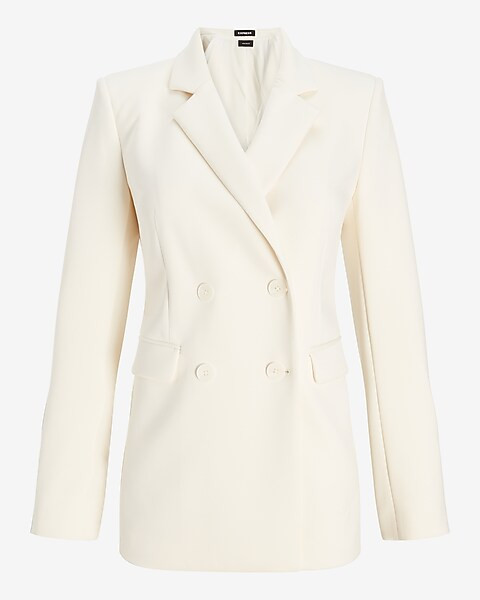 Supersoft Double Knit Double Breasted Blazer | Express
