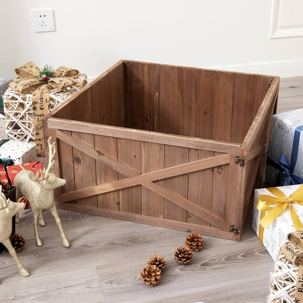 X Wooden Box Christmas Tree Collar (Brown) | Amazon (CA)
