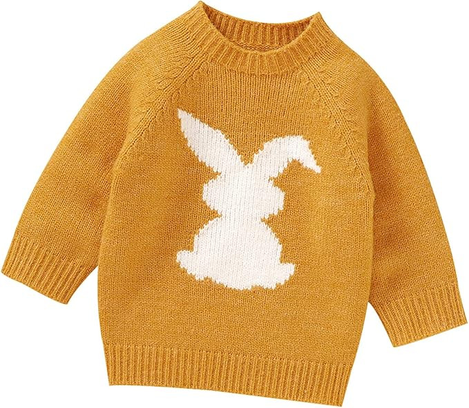 Toddler Baby Boy Girl Easter Knit Sweater Infant Long Sleeve Cute Rabbit Bunny Chunky Pullover Sw... | Amazon (US)