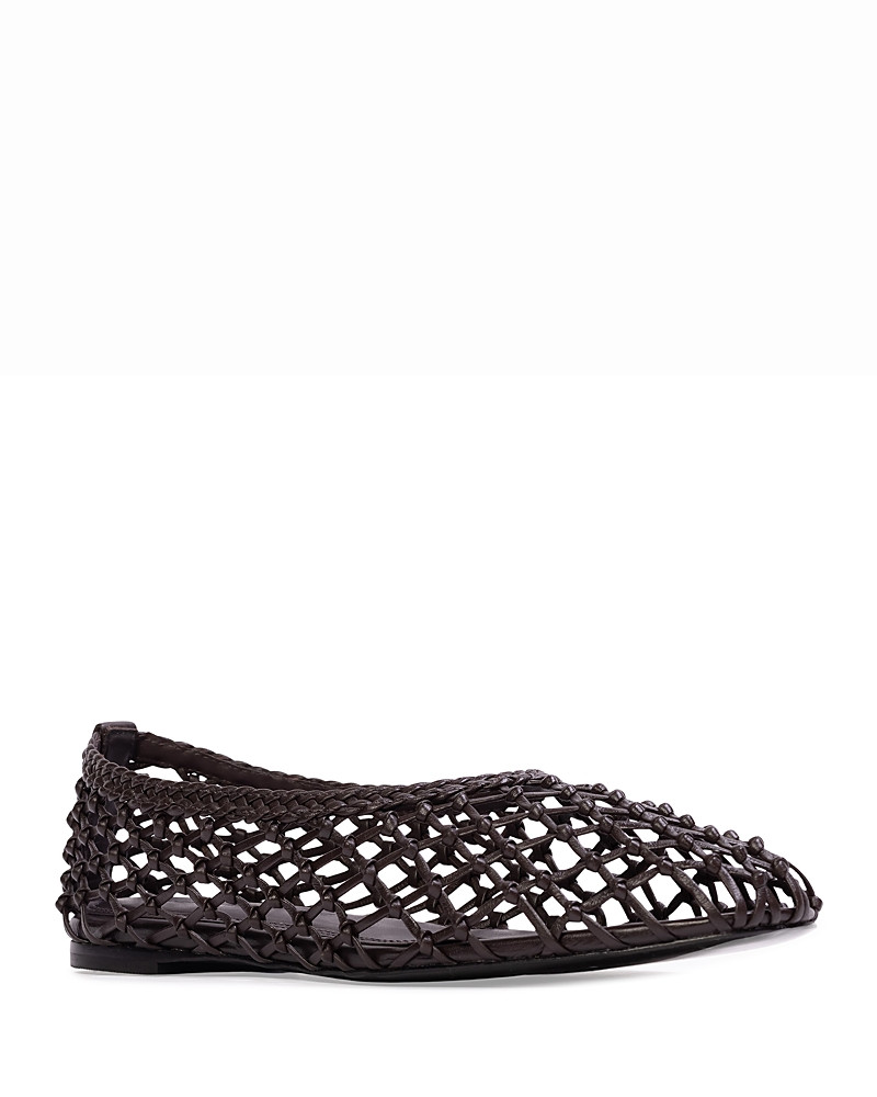 Black Suede Studio Women's Sonia Woven Leather Ballerina Flats | Bloomingdale's (US)