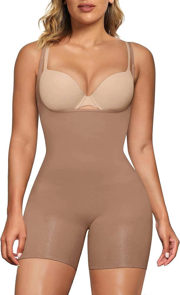 SHAPERX Women's Sculpting Bodysuit Tummy Control Shapewear Open Bust Thigh Slimmer Seamless Body ... | Amazon (US)