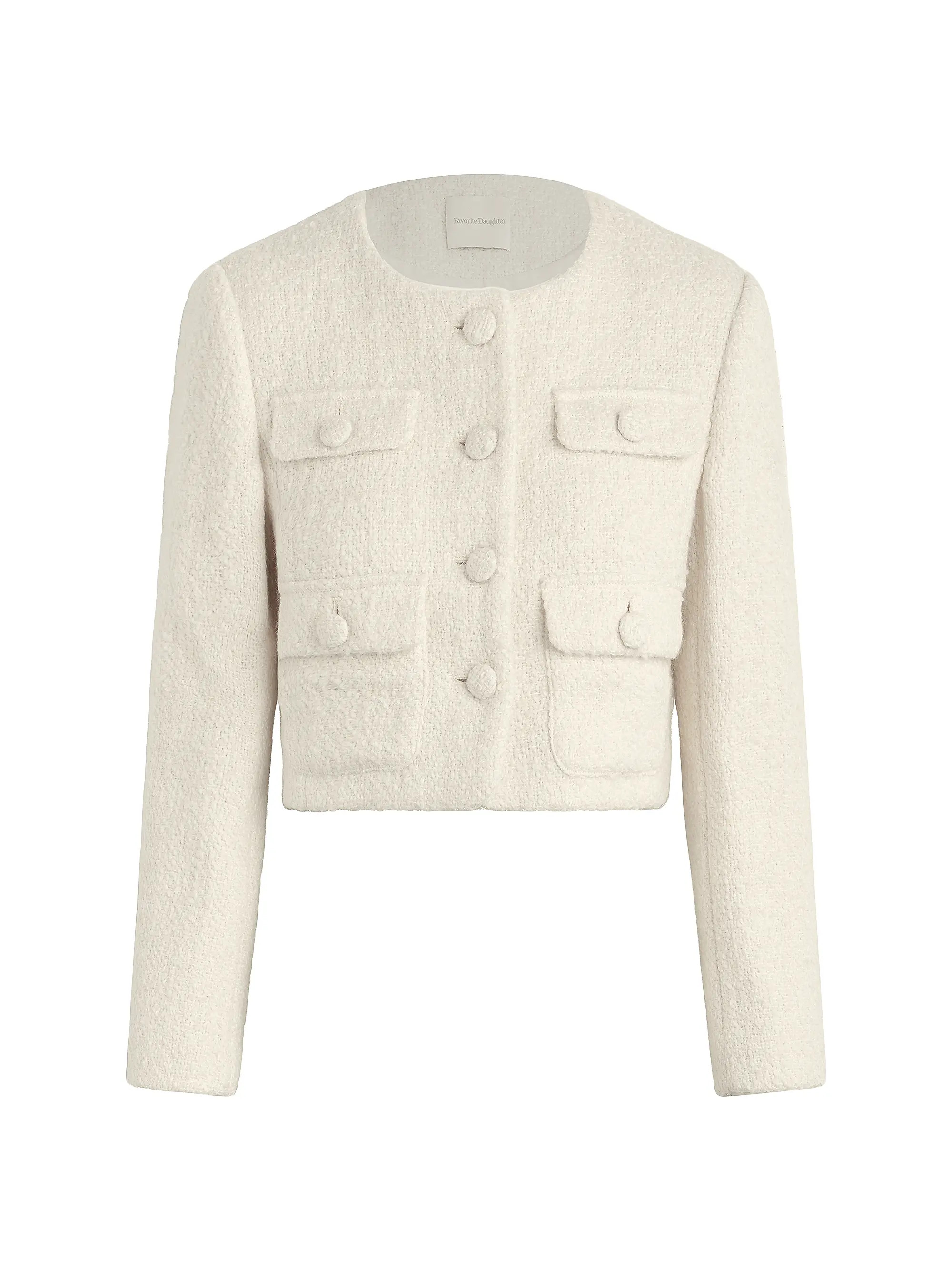 Emily Boucle Cropped Button-Front Jacket | Saks Fifth Avenue
