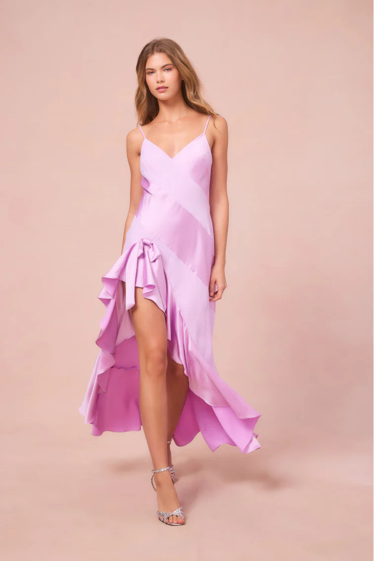 Mallee Satin Asymmetrical Dress | LoveShackFancy
