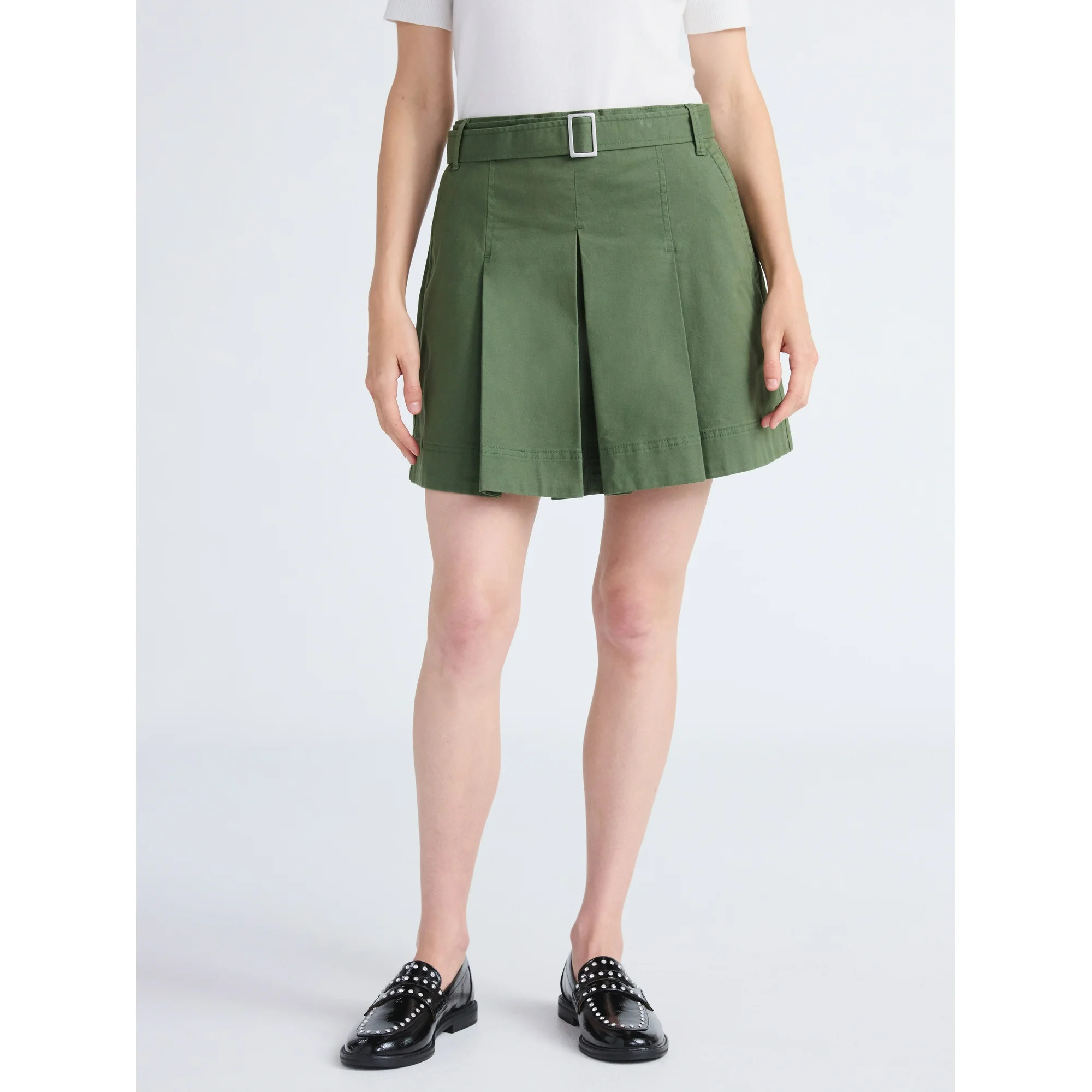 Free Assembly Women's Pleated Mini Skirt with Belt, Sizes 0-20 | Walmart (US)