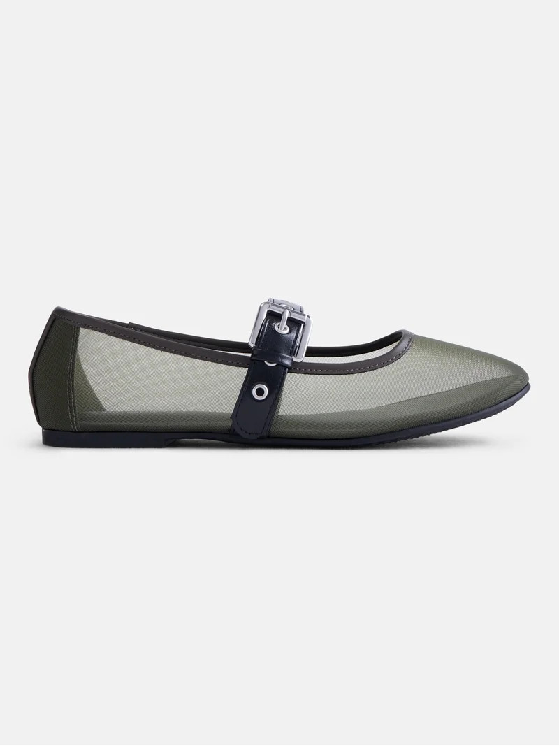 No Boundaries Women\u2019s Mesh Mary Jane Flats | Walmart (US)