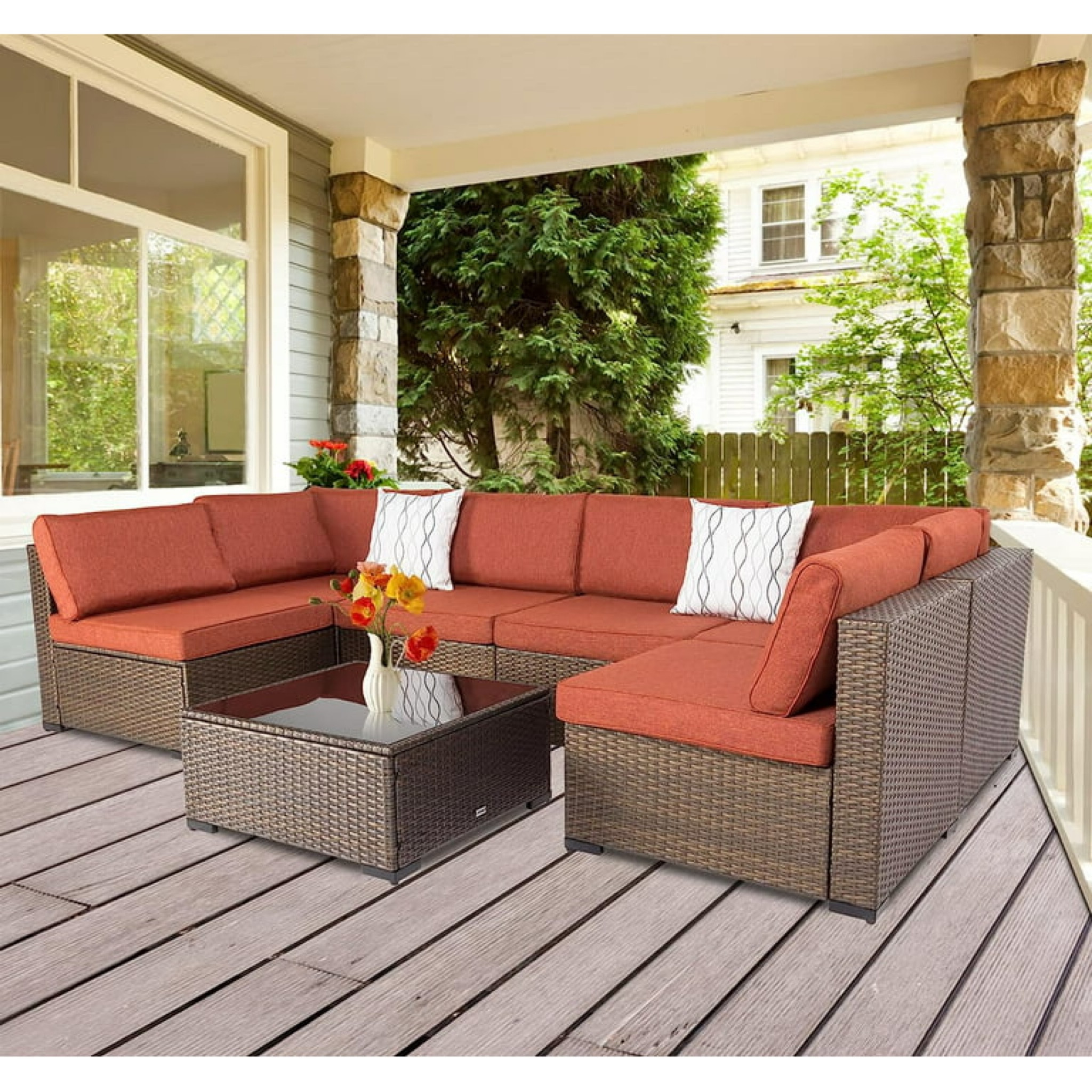 Kinbor 4pcs outdoor patio furniture pe rattan wicker rattan sofa sectional online set