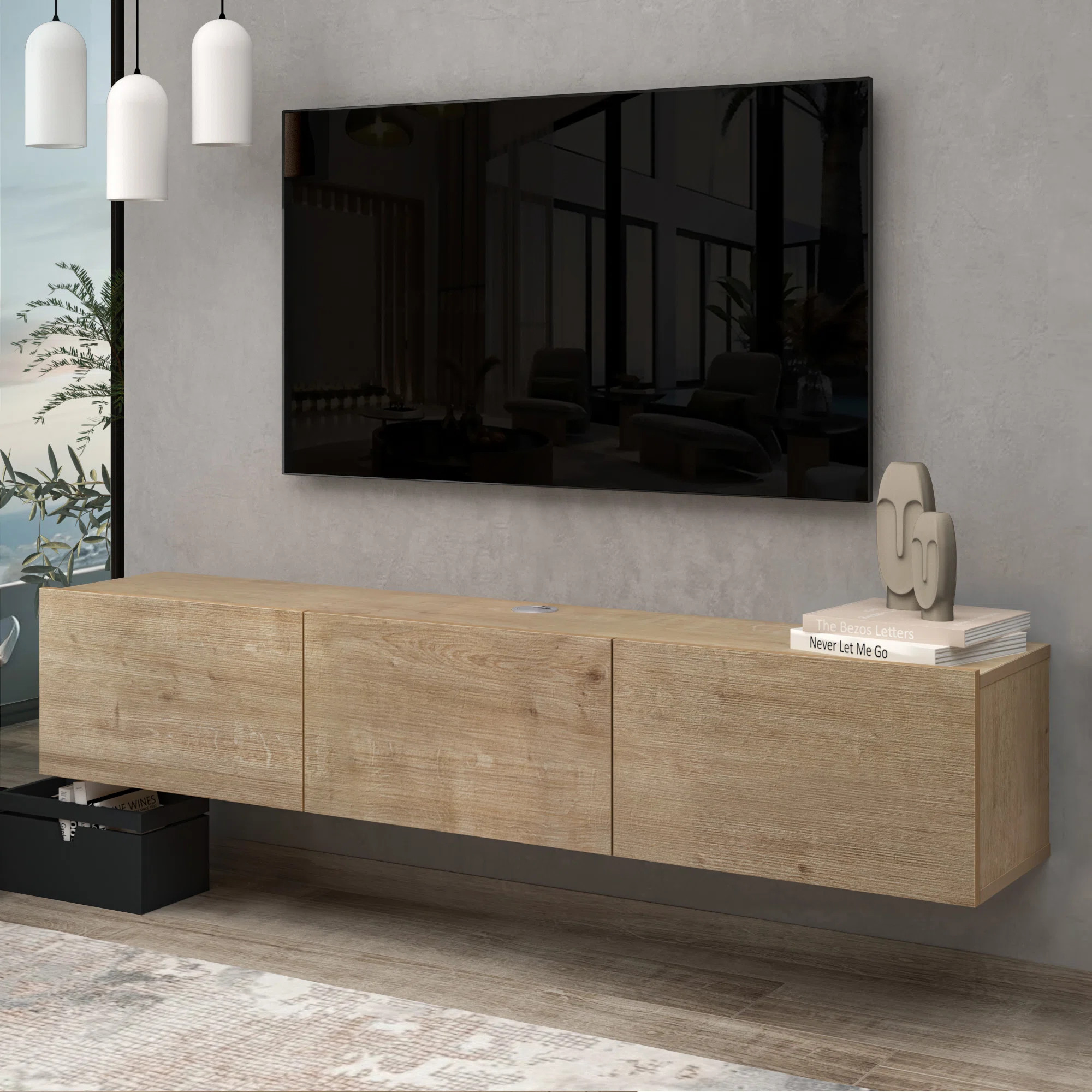 Ronnye Floating TV Stand Up to 80" TV's Wall Mounted Media Console | Wayfair North America