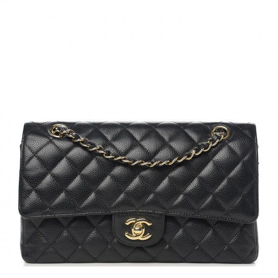 CHANEL Caviar Quilted Medium Double Flap Black | Fashionphile