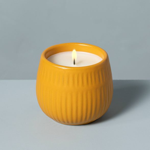 4.2oz Golden Hour Textured Ceramic Seasonal Candle - Hearth & Hand™ with Magnolia | Target