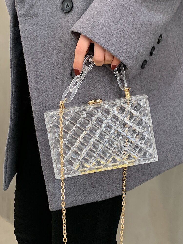 Mini Clear Chain Box Bag | SHEIN