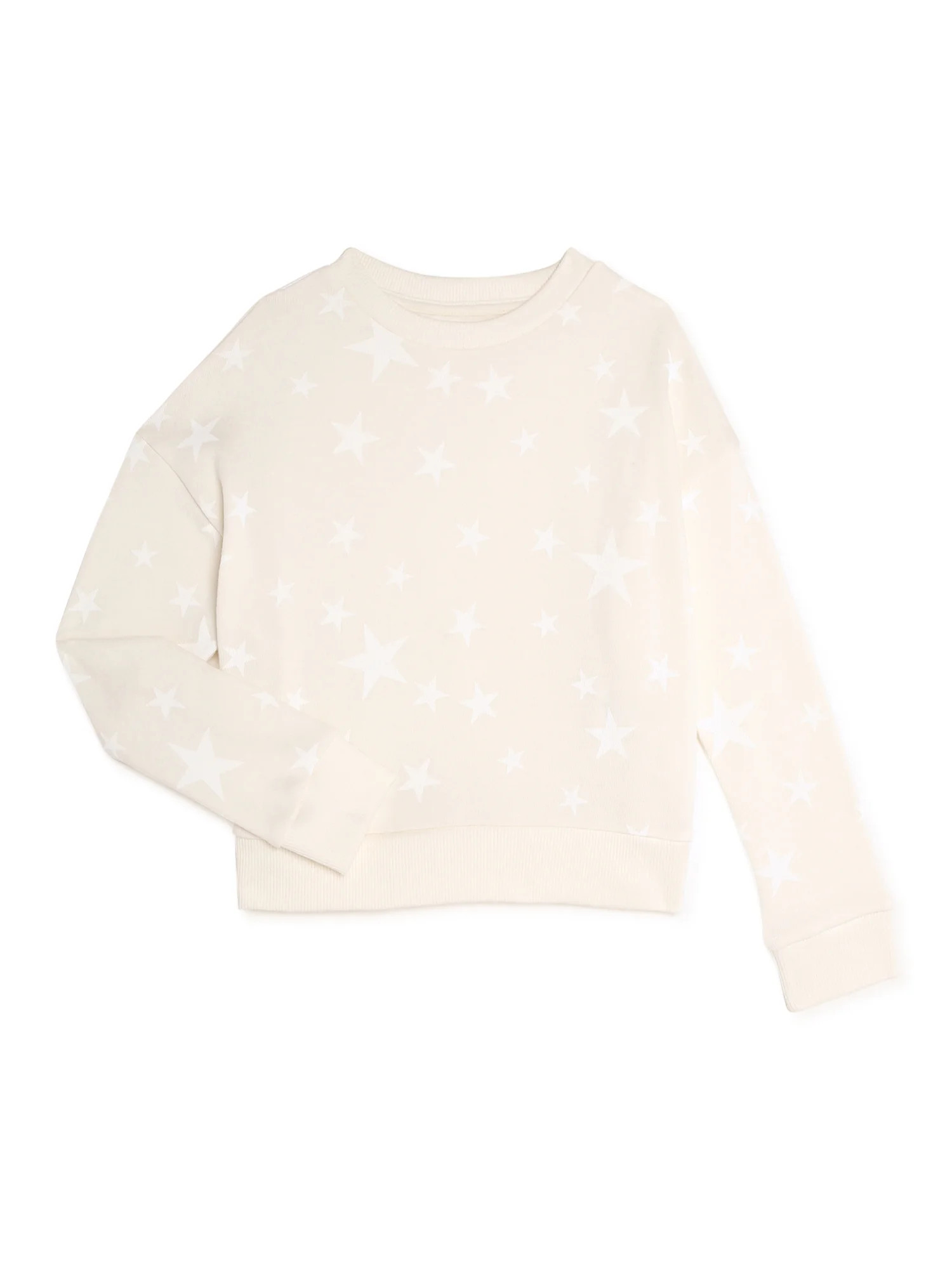 Wonder Nation Girls’ Crewneck Sweatshirt with Long Sleeves, Sizes 4-18 & Plus - Walmart.com | Walmart (US)
