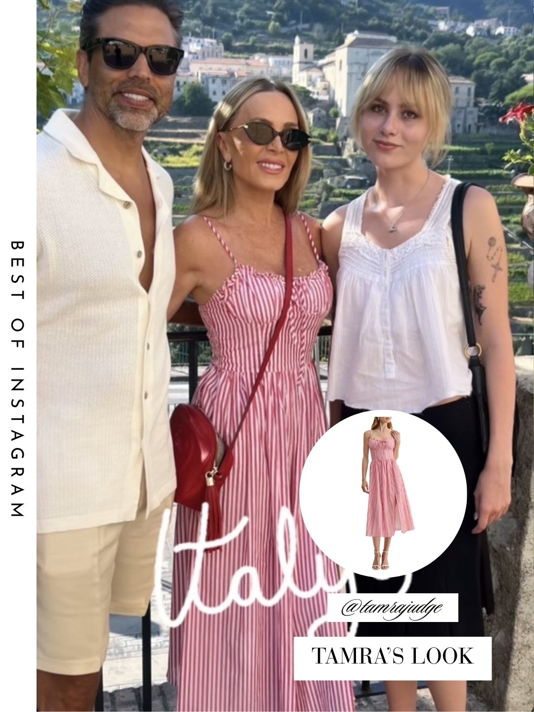 Tamra Judge’s Red Striped Midi Dress 📸 = @tamrajudge