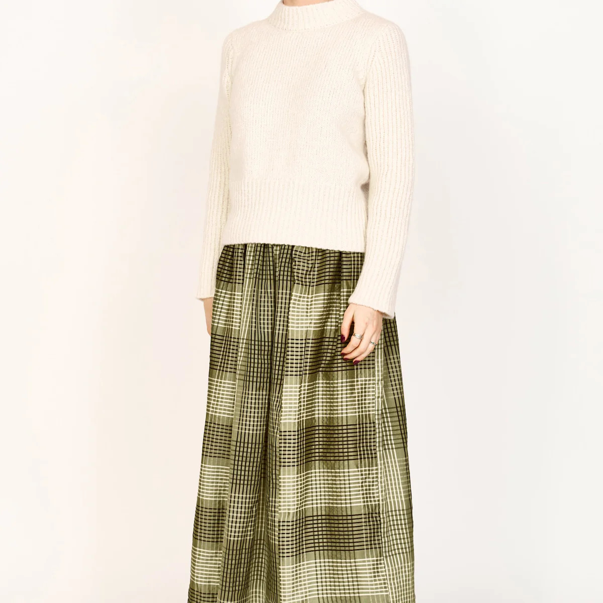 Verona Skirt in Olive Plaid | MIRTH