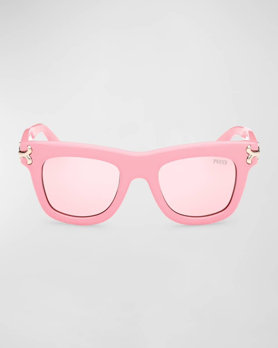 Logo Acetate Square Sunglasses | Neiman Marcus