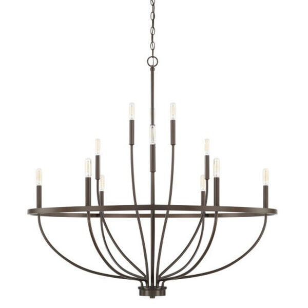 HomePlace Greyson Bronze 40-Inch 12-Light Chandelier | Bellacor