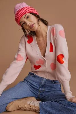 Maeve Lily Hearts Cardigan | Anthropologie (US)