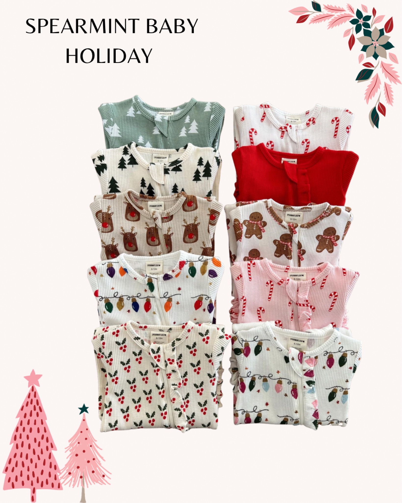 Holiday/Christmas Infant/Toddler waffle knit onesies/footie pajamas. Spearmint Love. 

#LTKSeasonal #LTKbaby #LTKHoliday