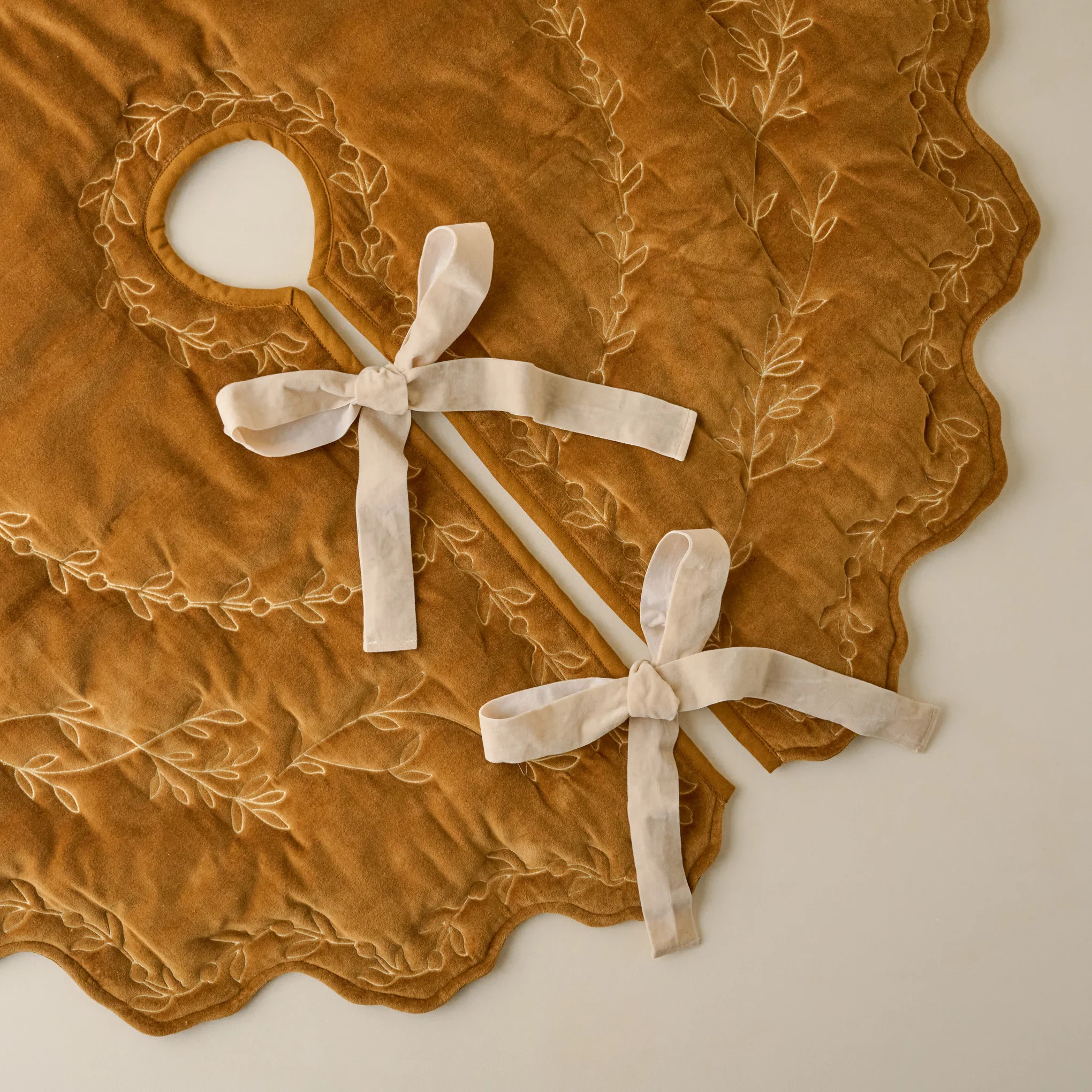 Amber Embroidered Velvet Tree Skirt | Magnolia