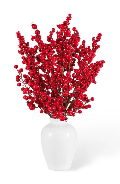 Glitzhome 24"H Christmas Berry Vase Centerpiece in Red at Nordstrom | Nordstrom