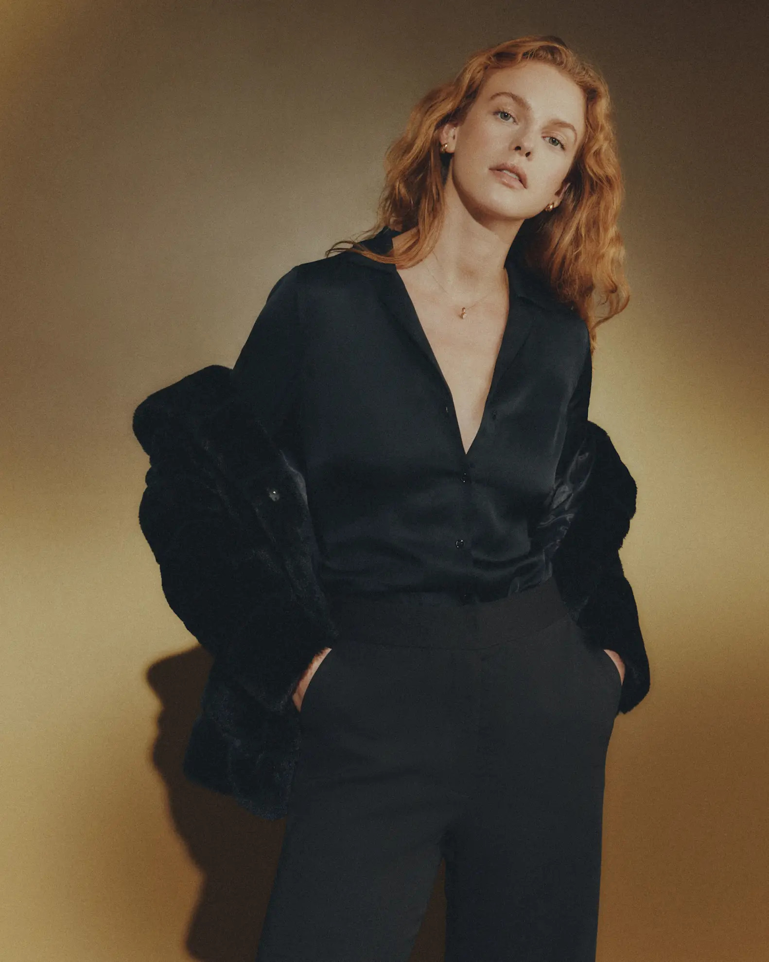 Washable Stretch Silk Notch Collar Blouse | Quince