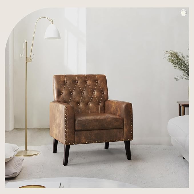 LUE BONA Accent Chair Set of 2, Button Tufted Arm Chair, Comfy Modern Reading Sofa Chair for Bedr... | Amazon (CA)