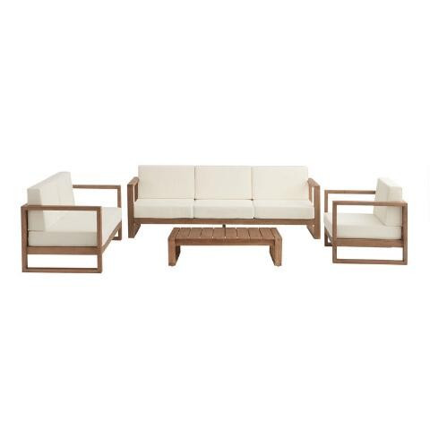 Segovia Light Brown Eucalyptus Outdoor Furniture Collection | World Market
