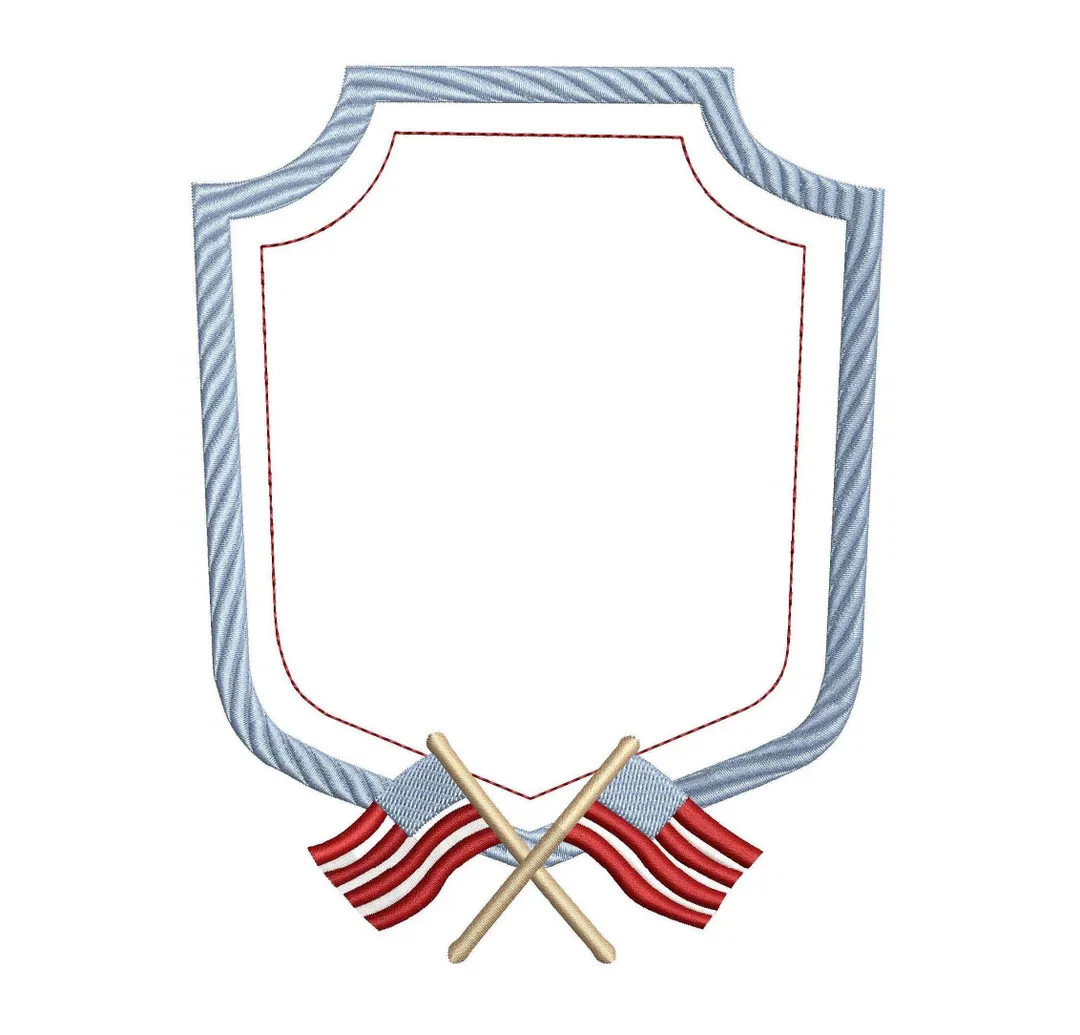 American Flag Frame Crest Embroidery Design Monogram Banner PES Patriot Crest Frame Machine Embro... | Etsy (US)