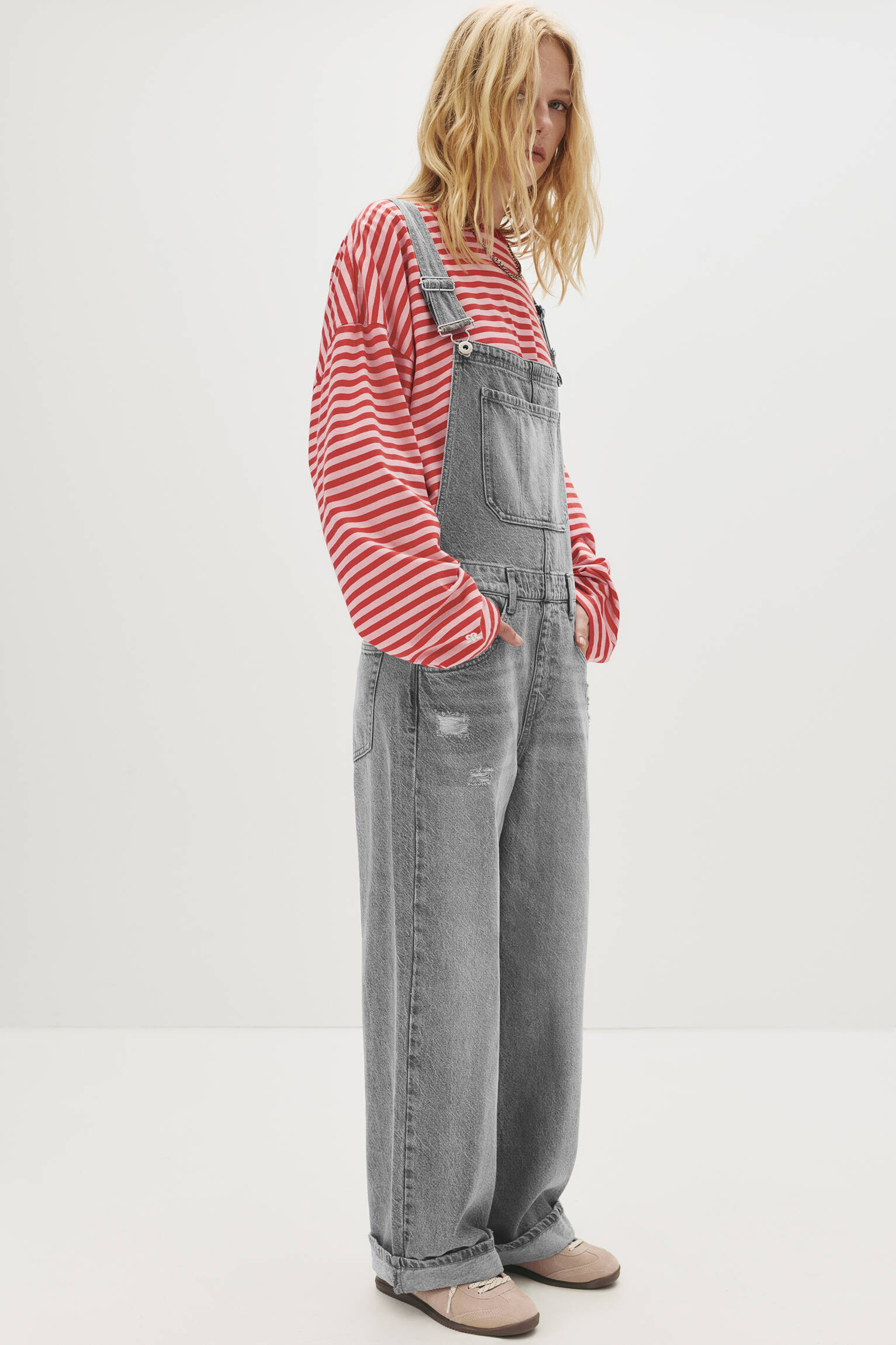 Long denim overalls - pull&bear | PULL and BEAR UK
