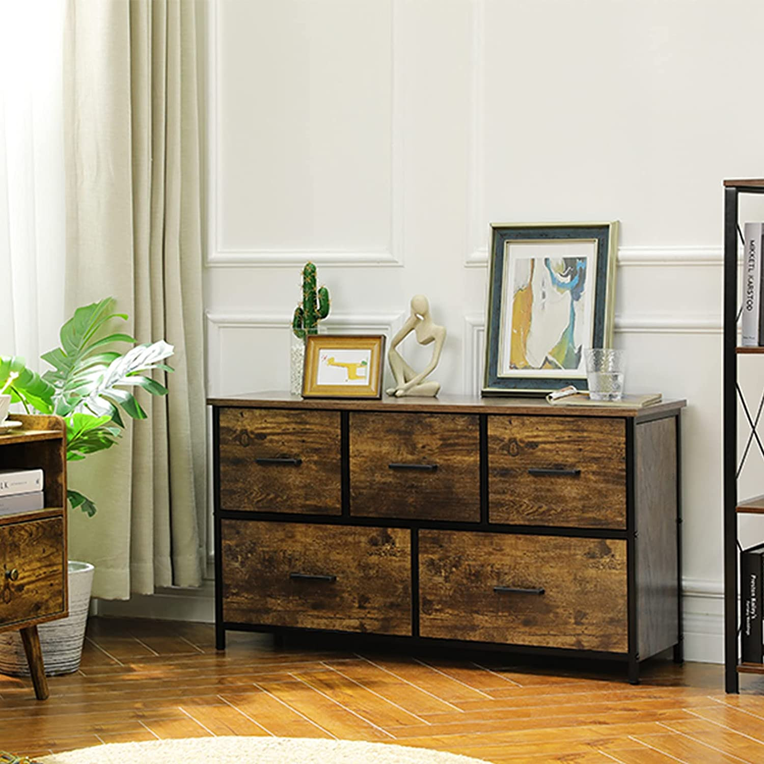 39in 5 Drawer Dresser Storage Chest Clothes Organizer,Chest of Drawers for Home Bedroom Living Ro... | Walmart (US)