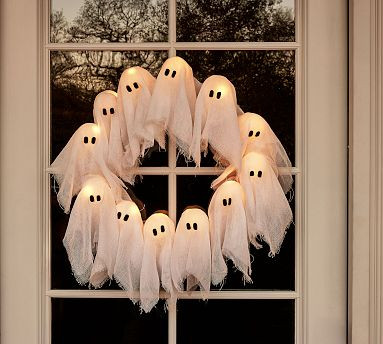 Lit Ghosts Wreath | Pottery Barn (US)