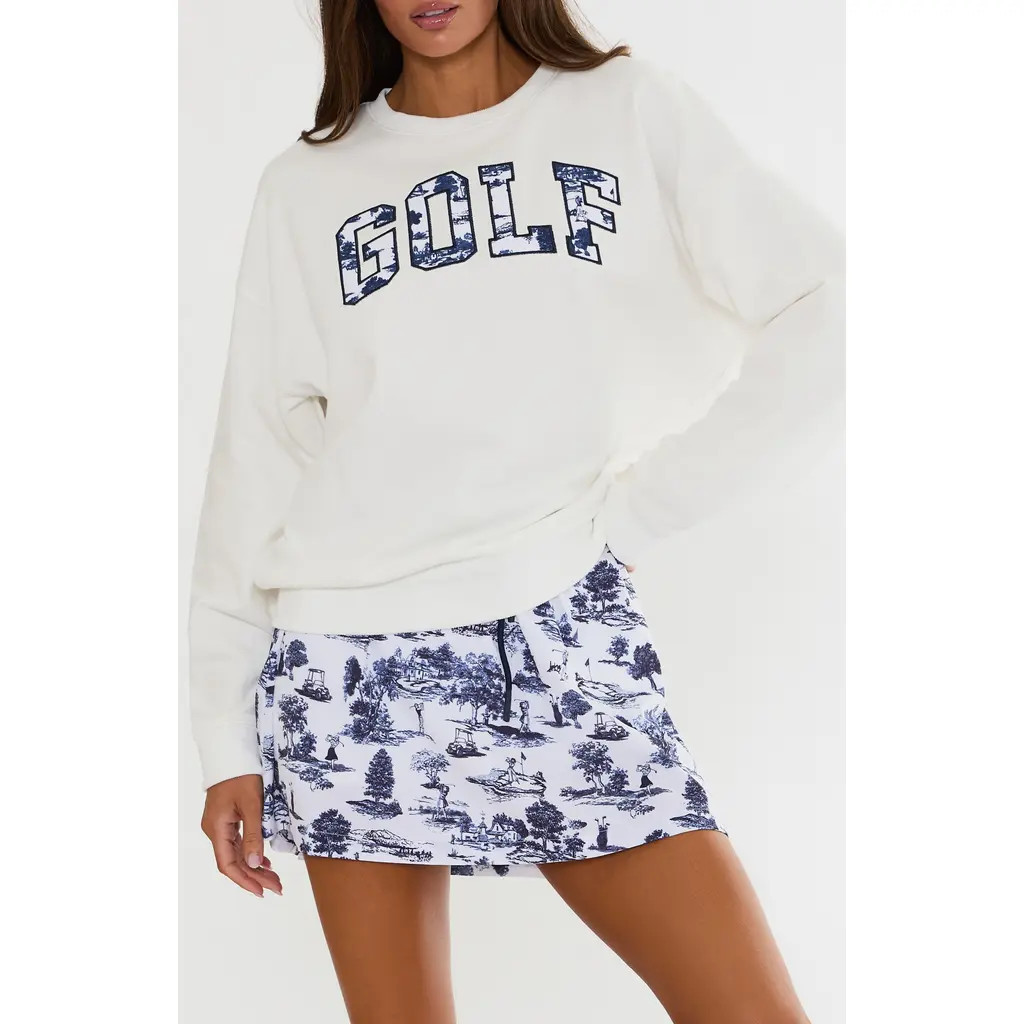 Beach Riot Devyn Graphic Oversized Sweatshirt in Evening Golf Toile at Nordstrom, Size X-Small | Nordstrom