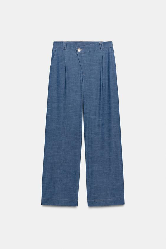 WIDE-LEG TROUSERS WITH WRAP WAIST | Zara UK