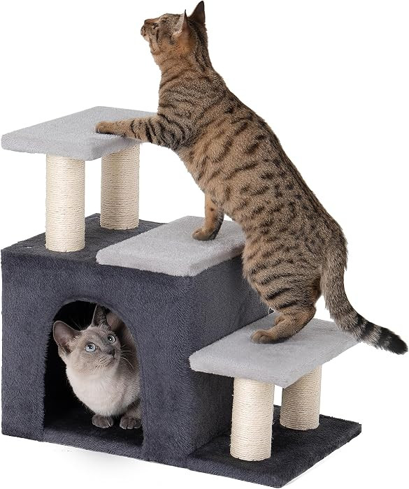 Aechonow 3-in-1 Pet Stairs for Cats, Dog Steps for Small Doggie Rabbits, 6.29''Depth Cat Stairs, ... | Amazon (US)