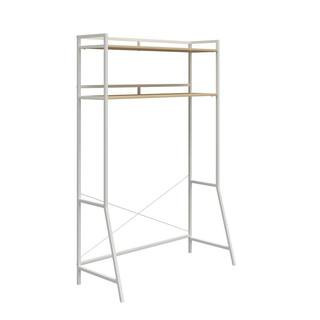 Beverly 18.5 in. x 42.83 in. x 64.86 in. Blonde Oak/White Over the Bed Storage with 2 Shelves for Twin and XL Twin Beds | The Home Depot