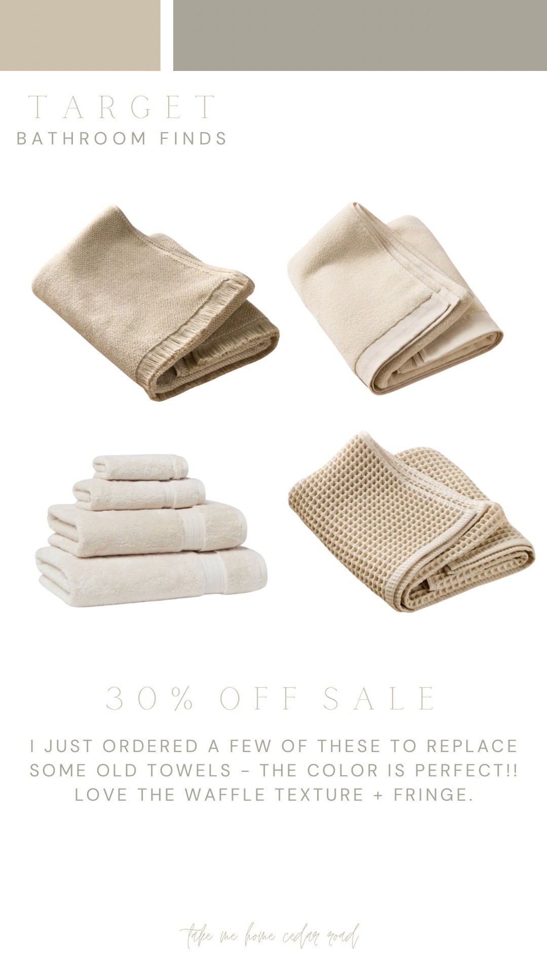 Last day!!  30% off bath sale!! These new neutral towel options are great quality and beautiful.

Hand towel, bath towel, neutral towel, bathroom decor 

#LTKHome #LTKFindsUnder50 #LTKSaleAlert