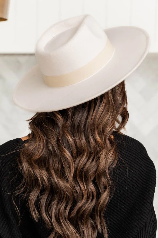 Different Time Zones Ivory Wide Brim Fedora Hat | Pink Lily