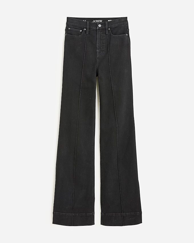 Pintuck denim trouser in black | J.Crew US