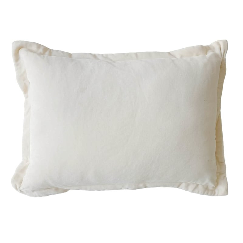 Cream Cotton Velvet Throw Pillow, 14x20 | At Home