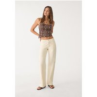 Stradivarius Straight Jeans mit Nieten an der Taille Ecru 40 | Stradivarius DE